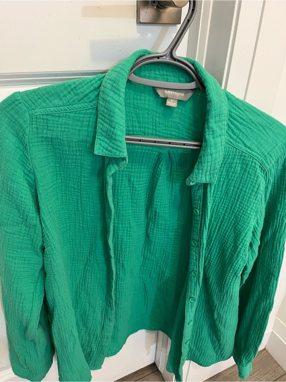 summer & rose Emerald Green Button-Down Women's Shirt